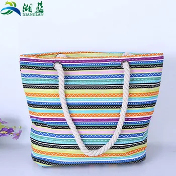 Customized Canvas Rope Handle Tote Bag Beach Bag - Buy Rope Handle Tote ...