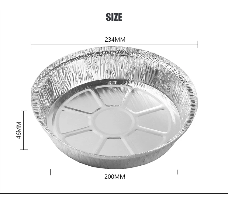 disposable aluminum foil round flan pan pizza baking pan
