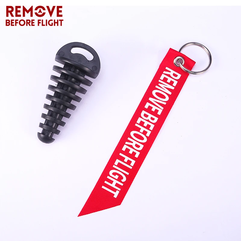 Remove Before Flight Key Chains - Motorcycle Muffler Silencer