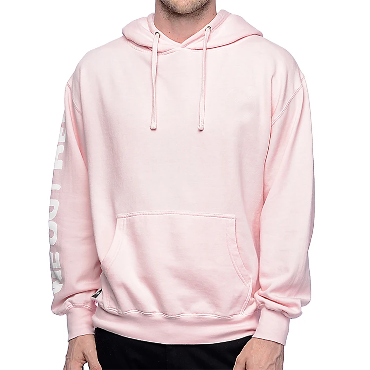 Pullover Ribbed Knit Sleeve Cuffs Bottom Hem Plain Dyed Pastel Light Pink  Hoodie For Mens - Buy Sudadera Rosa,Sudadera Rosa Claro,Sudadera Rosa Pastel  Product on Alibaba.com