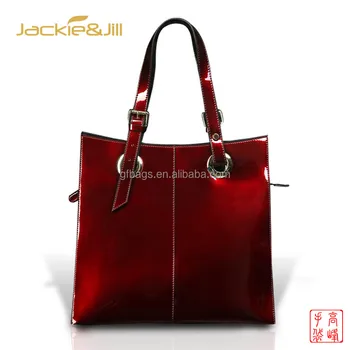 Gf 045 Shining Burgundy Patent Leather Handbag Genuine Gf 045 Shining Burgundy Patent Leather Handbag