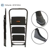 Safety steel round tube collapsable 3 step ladder with gs certificate