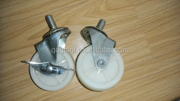 3 inch plastic swivel caster wheels with double brake
