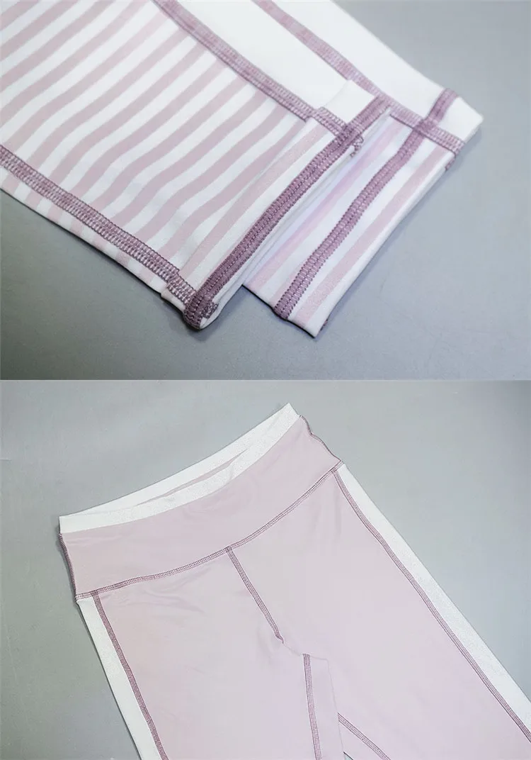 Custom Printed Striped Patchwork Seamless Sexy Yoga Leggings Women Yoga Pants