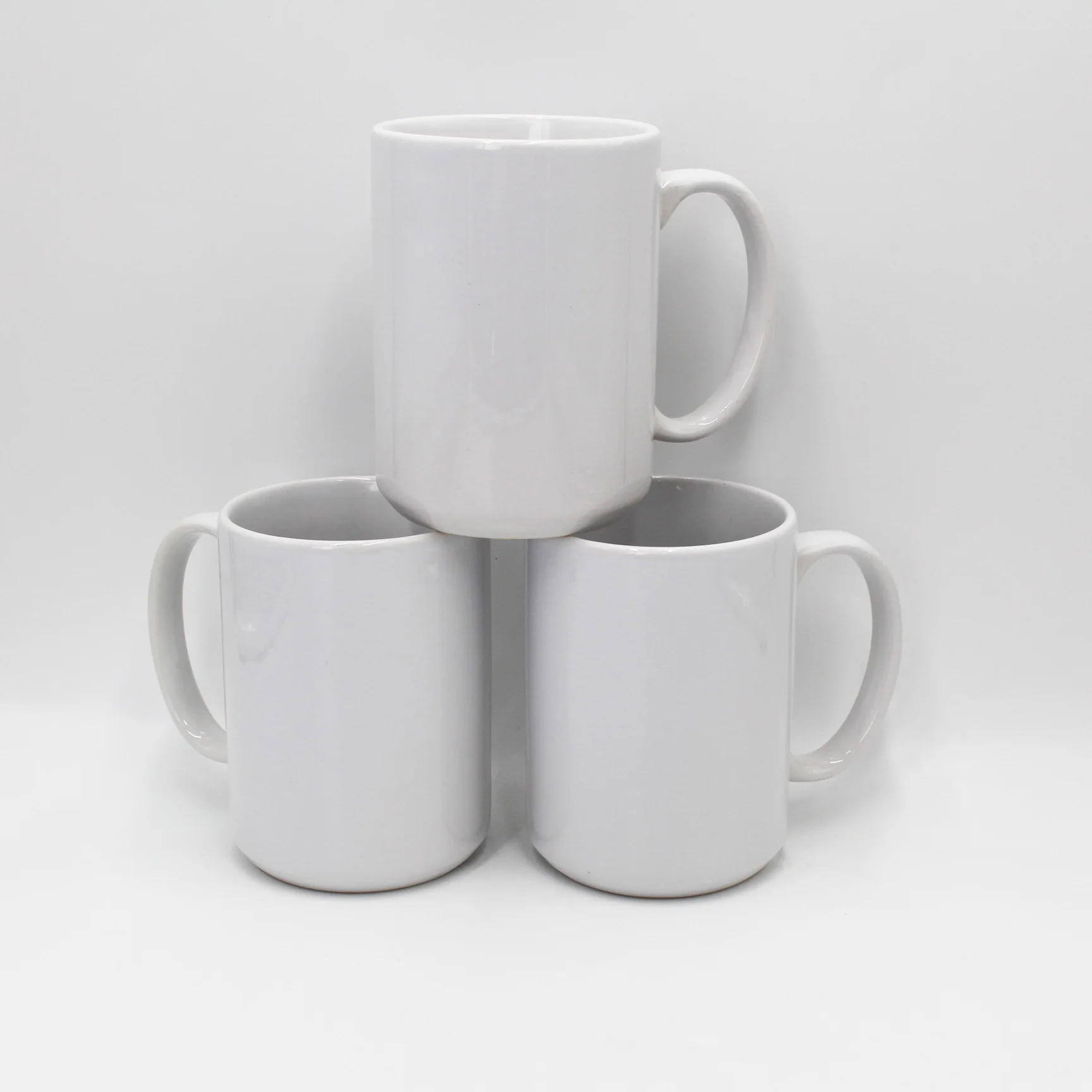 2019 new style zibo factory price JT-1015 full white ceramic stoneware 15 oz sublimation mug