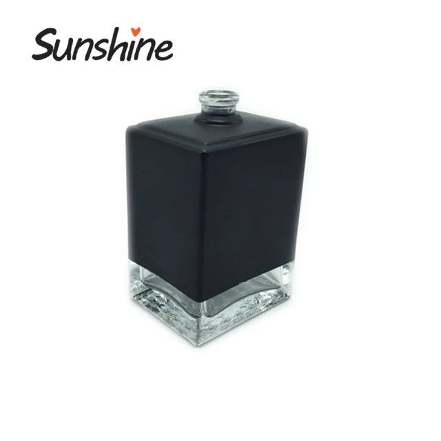 100ml Square Men Cologne Perfume Black Glass Bottle With Pump Spray