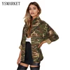Fashion Military Women Jacket Spring Autumn Zipper Button Outwear Coats Female Vintage Camouflage Army Green Jackets