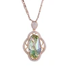 43150 xuping fashion Tri color rose gold crystal women pendant necklace