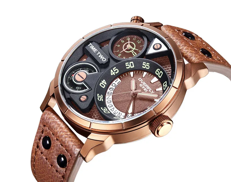 时尚魅力男士商务手表 eyki overfly 时间两个定制 oem 标志男士手表