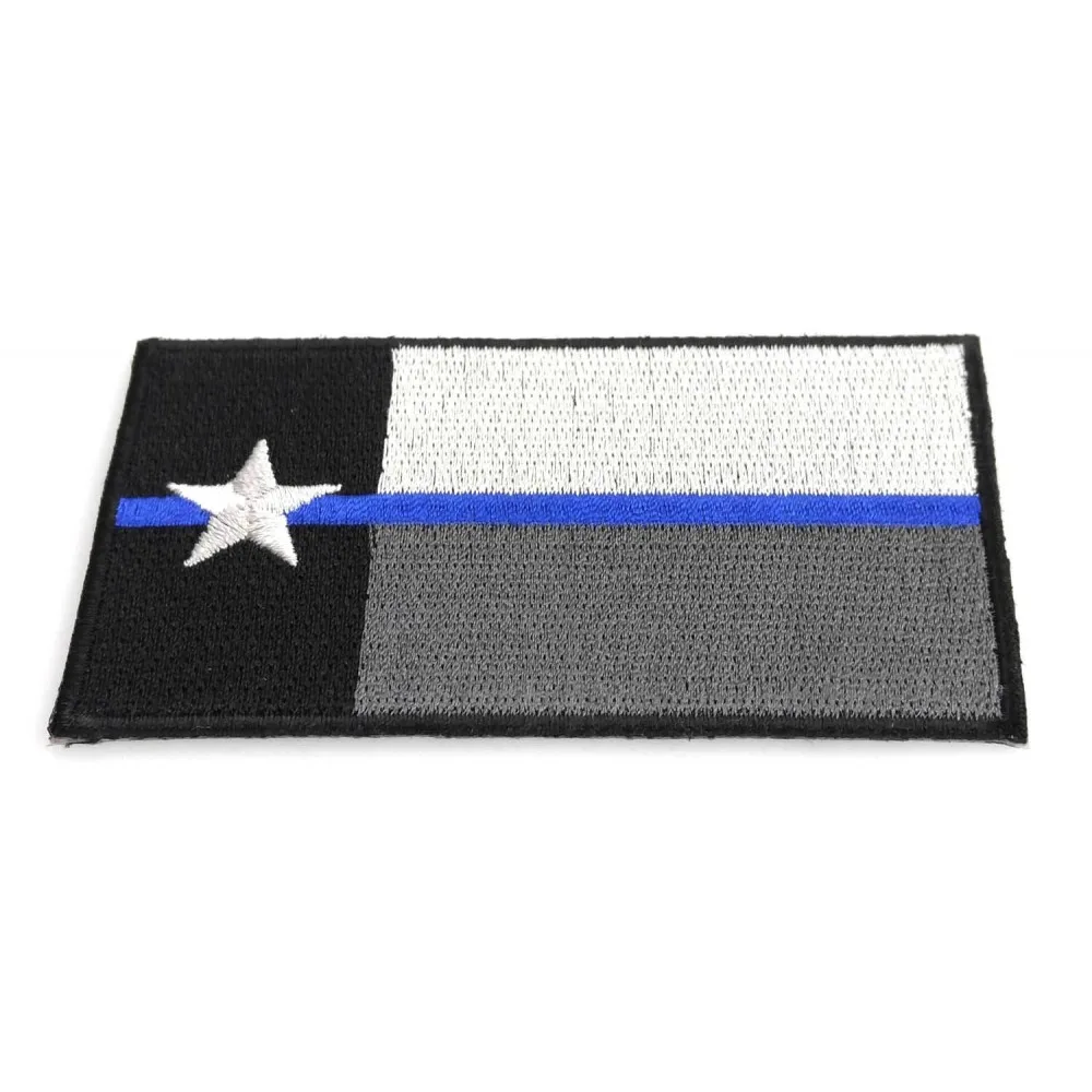 Thin Blue Line Texas State Flag Embroidery Patches Badges for Law Enforcement