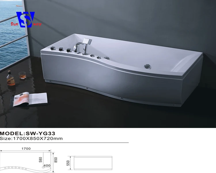 170x85cm Elegant clear freestanding sell acrylic hot tubs