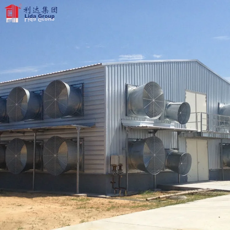 2019 prefabricated light steel structure chicken farm building with full equipment