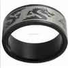 stainless steel jewelry black plated mens style wholesale Dragon rings 316L stainless steel men's ring JDR088