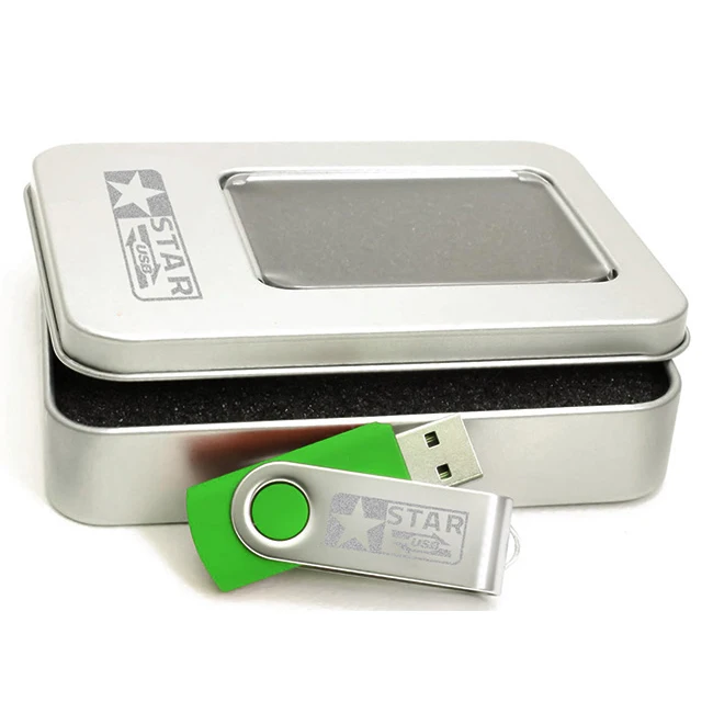 Wholesale Metal Box Usb Swivel Usb 2.0 Memory Stick 512MB - ANKUX.COM