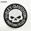 Cheap custom embroidery punk biker iron-on patches no minimum