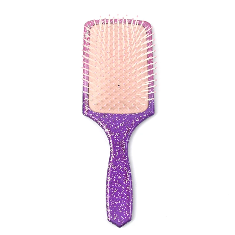 Wholesale Bling Diamond Square Hair Brush Soft Cushion Glitter Paddle