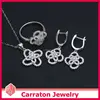 CAARATON Jewellery Sets Wholesaler in China Wedding Band Solid Silver Pendant Earrings Ring Sets SSQD9008