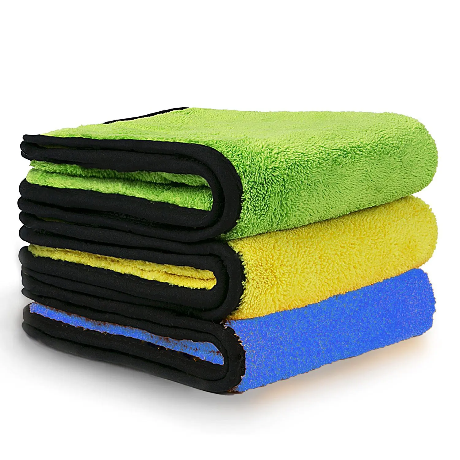 Car Detailing Towels ,Anyyion Dual Layer Ultra-Thick Microfiber Polishing Waxing Drying Cleaning Towel Cloth Car Polishing and Drying Cloth Auto Detailing Towels (3-Pack ; 11.8 x 15.7 inch ,840gsm)