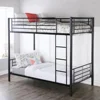 Bunk Beds Steel Kids Adult Black Metal Twin Bed Roll-Out Trundle Frame Storage Save Space Loft Bed Double