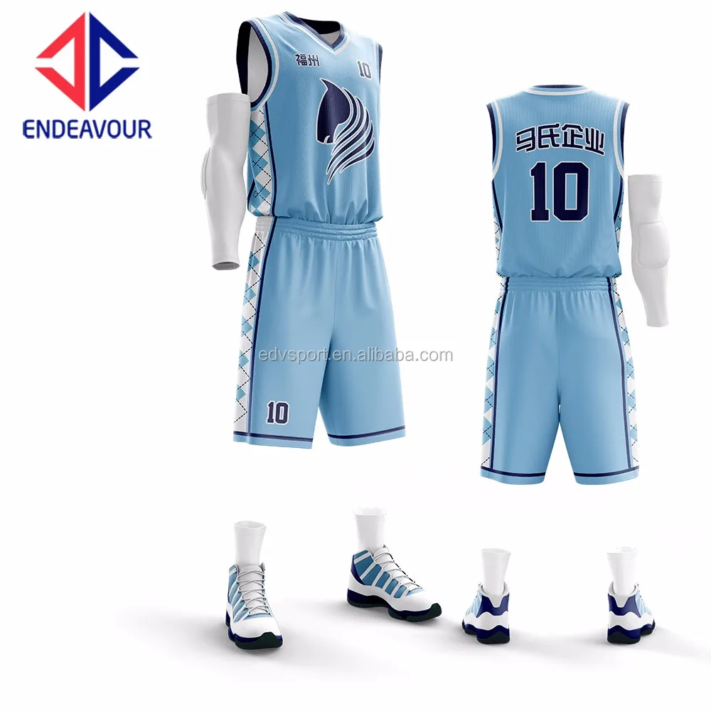 sky blue basketball jersey design
