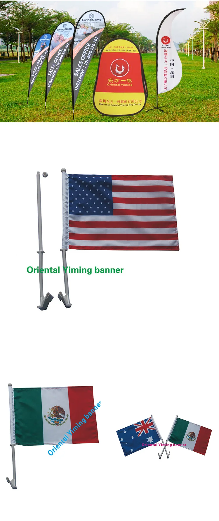 Car flag pole banner holder
