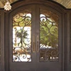 Exterior arched entry security design wrought iron entry door NTED-096Y