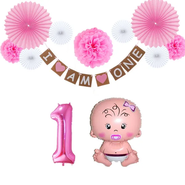 Birthday Party Decorations 1st Birthday Number 1 Baby Girl Foil