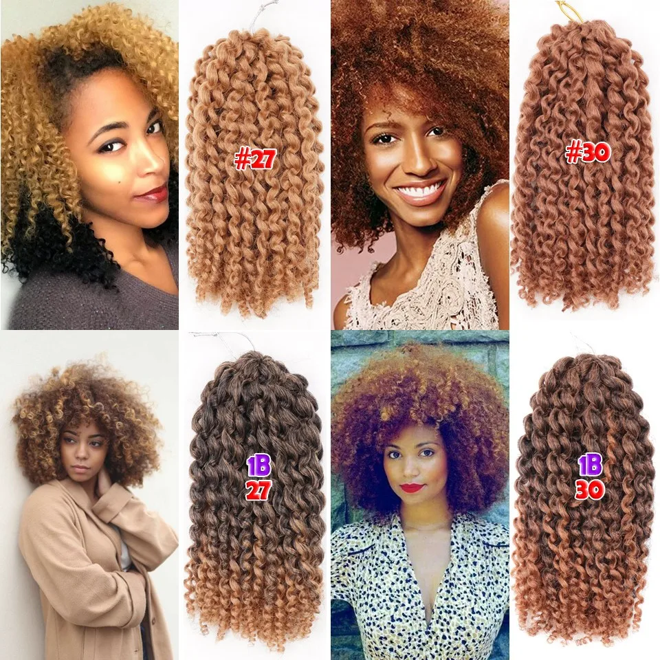 3pcs Lot Ombre Wand Curls Mali Bob Twist Crochet Braids Short Hair