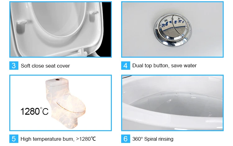 Siphonic bathroom ceramic western style toilet with factory cheap price