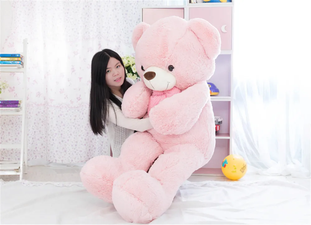 Fancytrader Lovely Soft Big Pink White Blue Bears Plush Toy Cuddly Giant Teddy Bear with Bow Doll 11