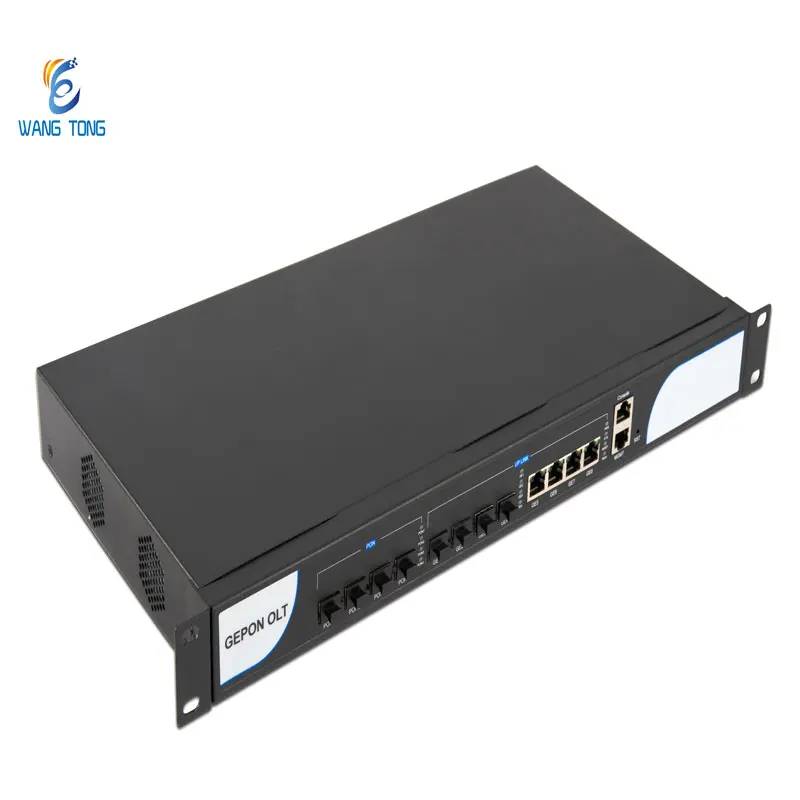 10G Professional Mini Ftth 1u Fiber Optic 4pon Gepon Gpon Epon Olt For Bdcom huawei Zte 