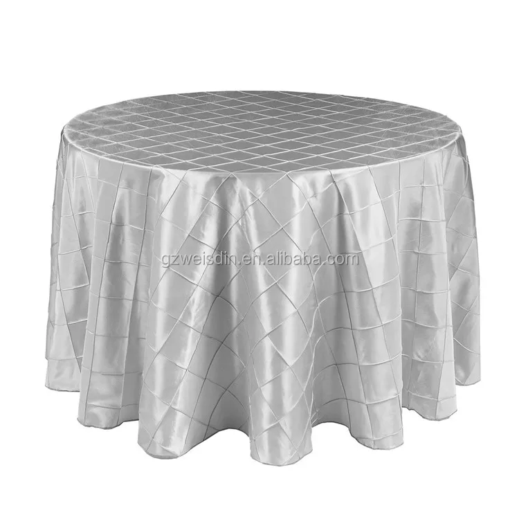 Wholesale Cheap 90 Inch White Polyester Pintuck Taffeta Round