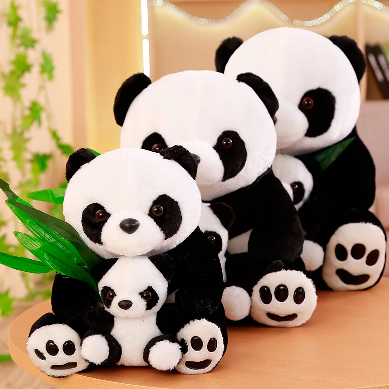 批发中国可爱宠物毛绒毛绒动物玩具举行竹熊猫毛绒玩具作为节日礼物