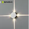 Circular shape four direction lights led wall lamp