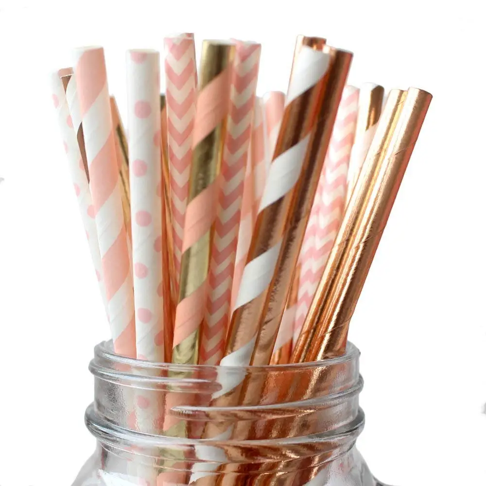High quality disposable printed paper drinking straw