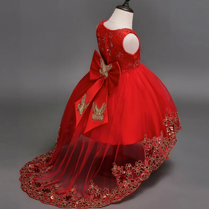 girls red sequin dress