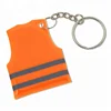 Plastic promotion custom vest shaped reflective key chain with logo print