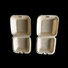 9''x9'' Corn Starch Foam Biodegradable Clamshell Food Containers With Lids