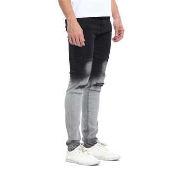 2019 Nueva Moda Hombre Skinny Stretch Pantalones Vaqueros Rasgados