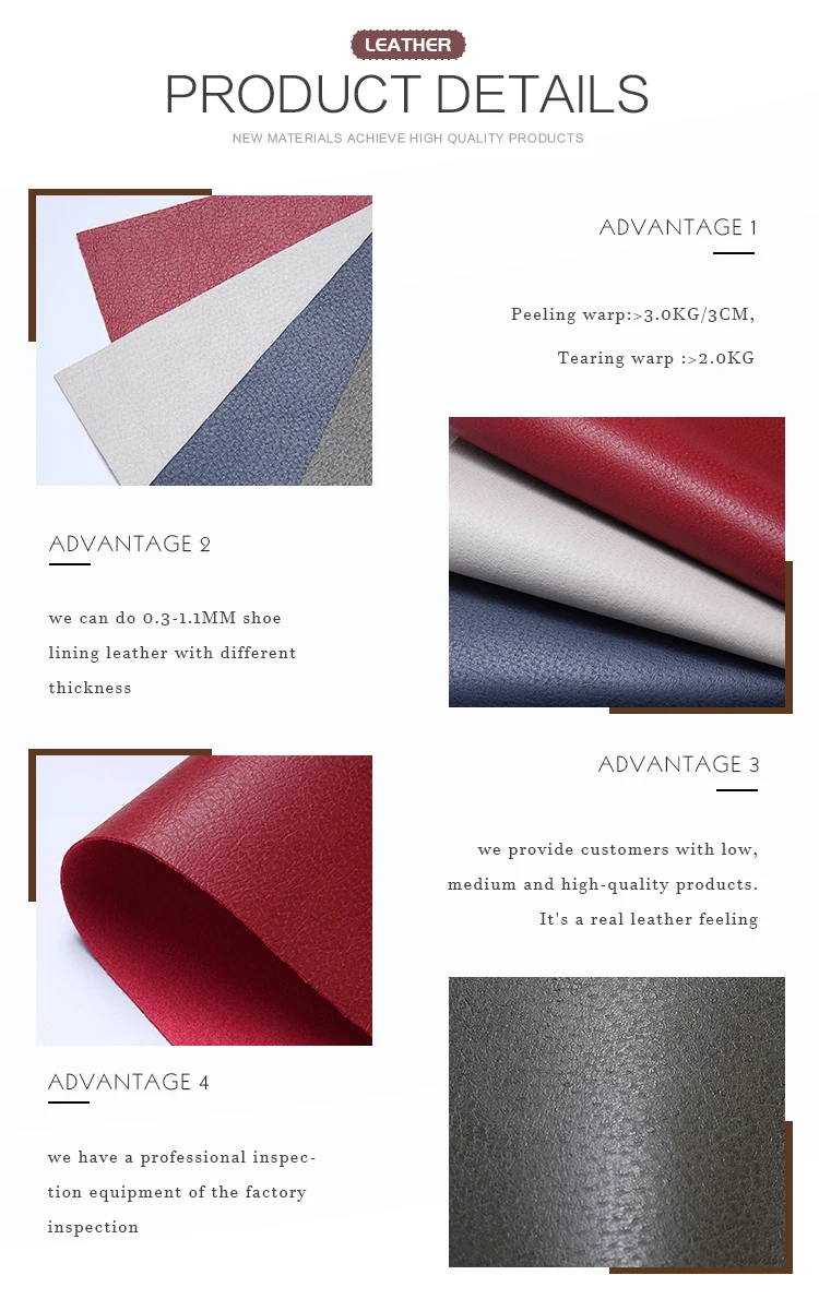 Professional Standard Premium Pu Polyester Leather Fabric Material