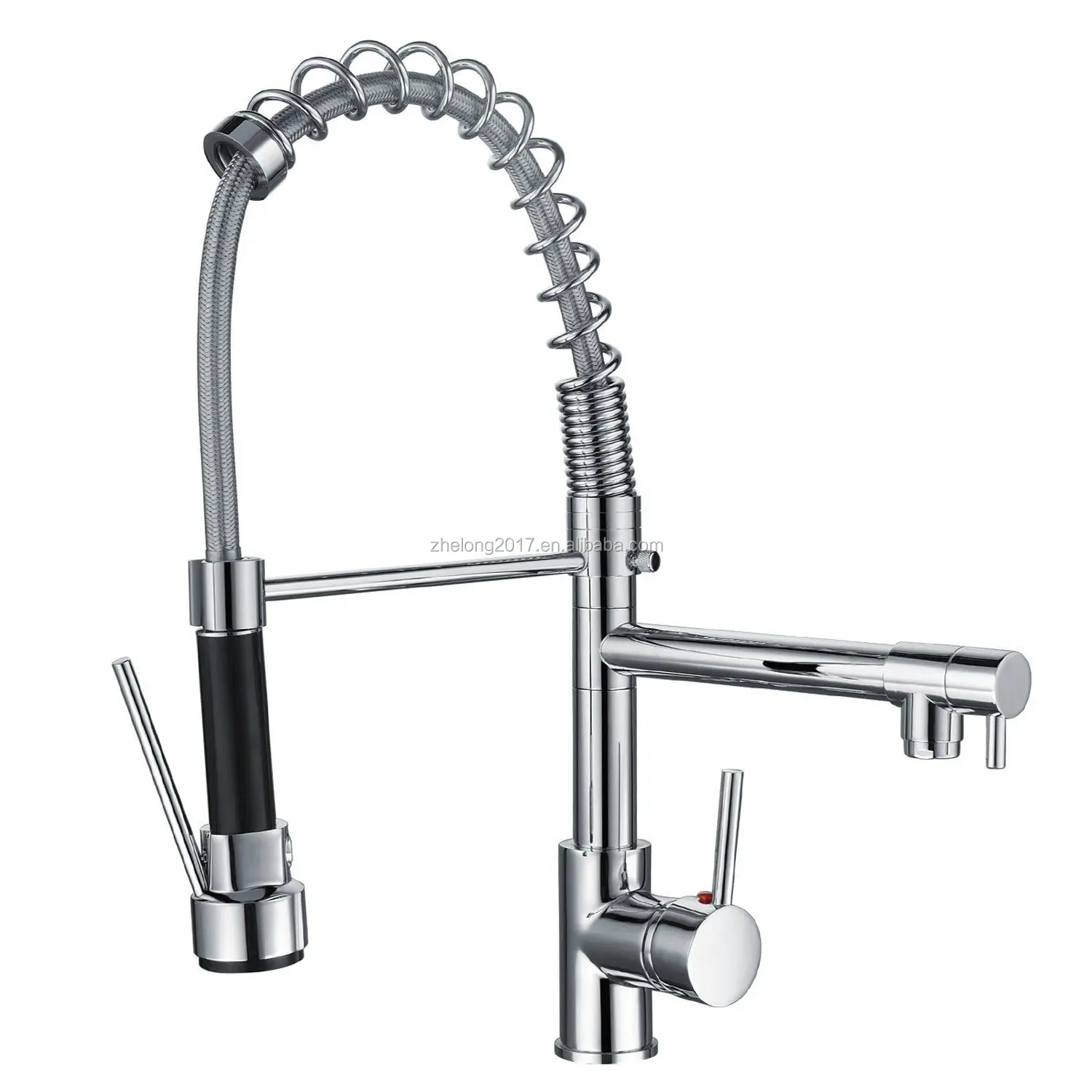 Stainless Steel And Chrome Swivel Spout Single Handle Put Down