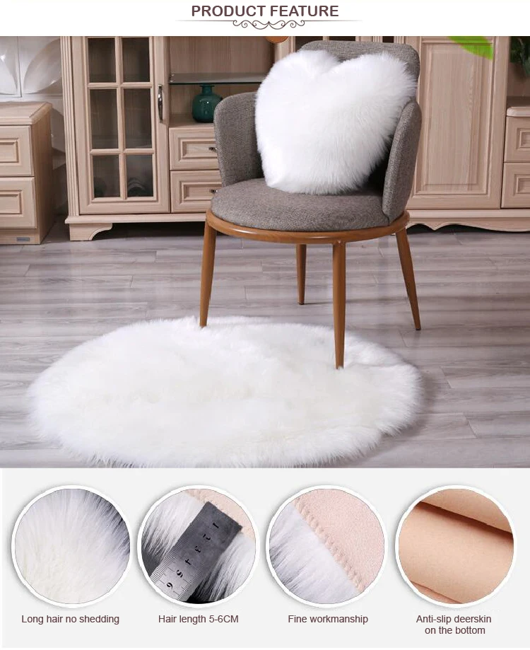 Warm Carpets Floor Mat Pad Skin Fur Rugs Soft Faux Sheepskin Carpet