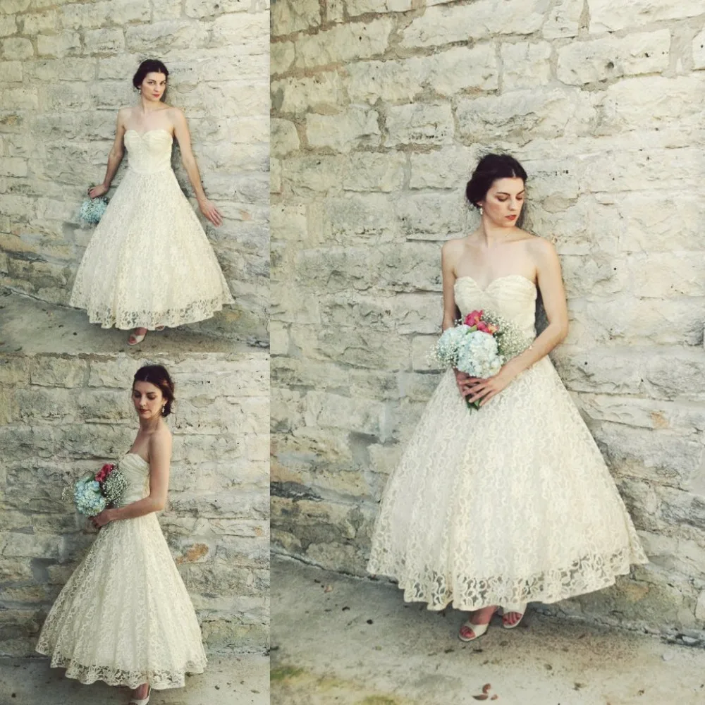 Bonny Wedding Dress Vintage 1950s Ankle Length font b Wedding b font font b Dress b font font b - Bonny Wedding Dress
