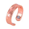 Hammered effect bio magnetic copper ring with magnets