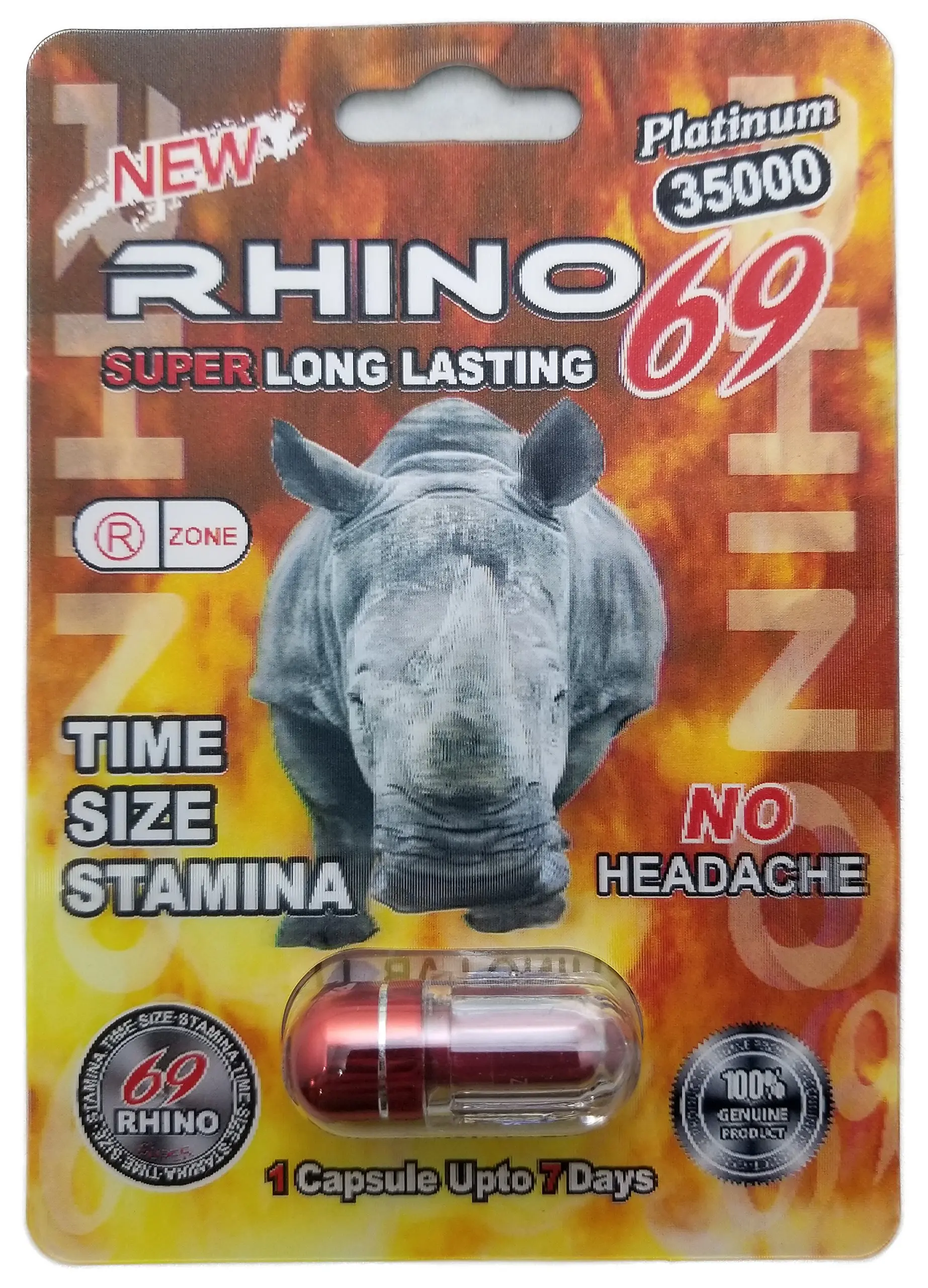 Rhino 69 Extreme 35,000 - Male Enhancement Supplement - 6 Pack (35K) .