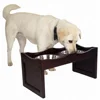 bamboo Pets fit Medium Raised Dog Bowls Elevated Stand Up feeder pet big cat Dog Bowls with 2 Stainless Steel Bowls