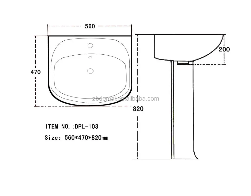Dpl103 Ceramic Washbasin Pedestal Basin Design Sizes In 22 Inches