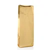 New Pure Aluminum Foil kraft paper Bag Heat Seal Open top Packaging Snacks Flat Bottom Side Gusset Bag Pouch for Coffee Beans
