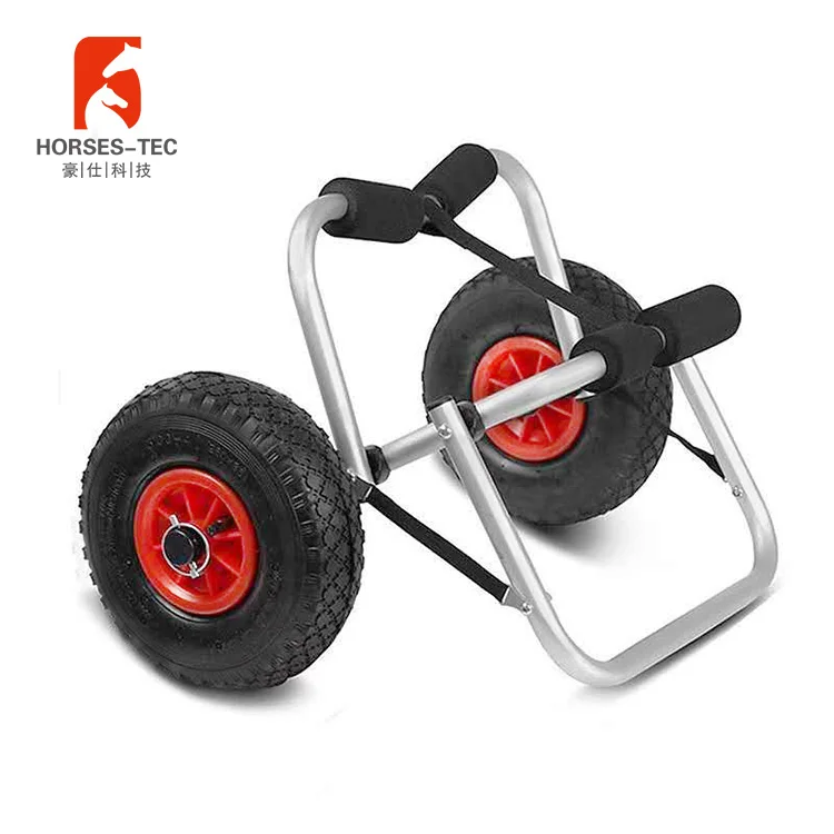 Two balloon wheels folding aluminum kayak trailer canoe cart
