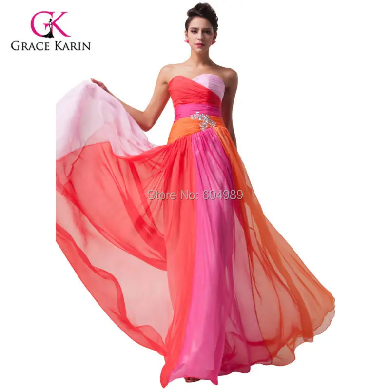 Buy Grace Karin Women Ombre Colorful Blue Green Beaded Long Formal Evening Gown Sweetheart Prom Dress Party Celebrity Dresses Cl6069 In Cheap Price On Alibaba Com